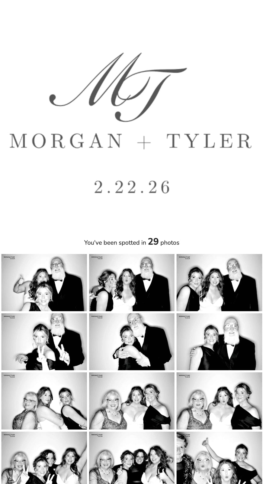 Morgan + Tyler - 2.22.26 | AI-powered guest photo delivery in action