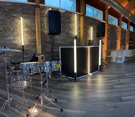 LED lighting production transforming an event space